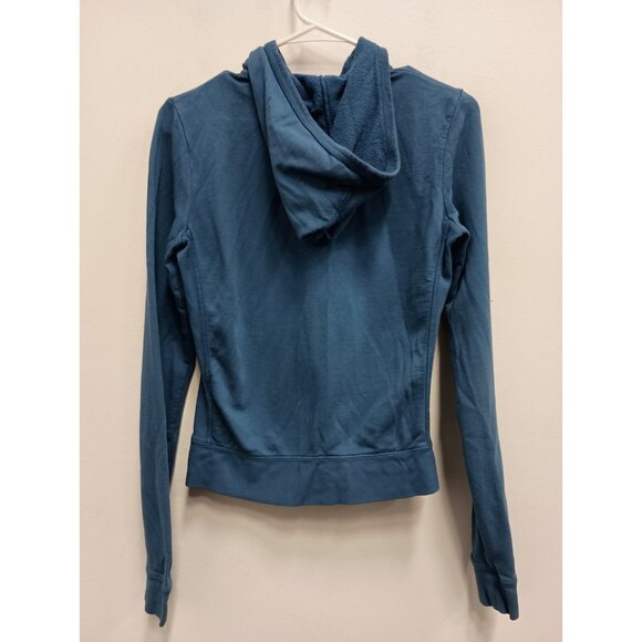 VTG Y2K Juicy Couture Womens Crop Hoodie Medium Blue Embroidered Logo Full Zip - Picture 8 of 9